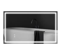 HOMCOM Miroir salle de bain éclairage LED miroir lumineux salle de bain mural interrupteur tactile lumière 3 couleurs 80x100cm