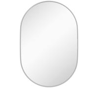 HOMCOM Miroir Salle de Bain Ovale Mural avec Cadre en Aluminium, Vertical ou Horizontal, 60x90 cm, Argent