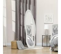 HOMCOM Miroir Sol irrégulier Pleine Longueur 160x50cm Blanc