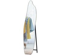 HOMCOM Miroir sur Pied en Pied sans Cadre Miroir sur Pied Forme Irrégulière avec Support 40x4x160 cm Noir et Argent