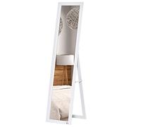 HOMCOM Miroir sur Pied et Mural rectangulaire miroir de sol Pleine Longueur Dressing Chambre salon dim. 37L x 48l x 152H cm Blanc