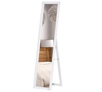 HOMCOM Miroir sur Pied et Mural rectangulaire miroir de sol Pleine Longueur Dressing Chambre salon dim. 37L x 48l x 152H cm Blanc