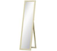 HOMCOM Miroir sur Pied et Mural rectangulaire miroir de sol Pleine Longueur Dressing Chambre salon 37x37x154cm bois naturel