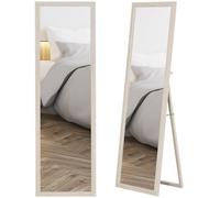 Miroir sur pied - HOMCOM - rectangulaire, cadre texturé à effet pierre, angle d'inclinaison réglable - verre - 160x50cm - blanc