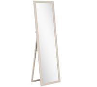 HOMCOM Miroir sur Pied Rectangulaire 160 x 50 cm, Cadre Texturé à Effet Pierre, Angle d'Inclinaison Réglable, Blanc