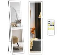HOMCOM Miroir sur Pied Rectangulaire Lumière LED 40 x 37 x 157,5H cm