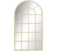 HOMCOM Miroir verrière arche style industriel fenêtre arcade métal 110 x 65 cm doré