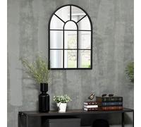 HOMCOM Miroir verrière arche style industriel fenêtre arcade métal doré - 70 x 50 cm Descriptions Longues:Vous souhaitez habiller votre mur ou le dessus de votre console d'entrée ? Alors succombez au