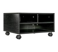 HOMCOM, chariot mobile pour imprimante avec 2 étagères en bois, sur roulettes, idéal pour le bureau et le domicile, dimensions : 47 x 40 x 22,5 cm, couleur : noir