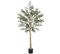 HOMCOM Olivier Artificiel 150 cm en Pot Feuilles et Fruits Réalistes