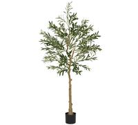 HOMCOM Olivier artificiel 150 cm plante artificielle intérieur, fausse plante décoration pour maison, bureau, salon, chambre