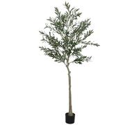 HOMCOM Olivier artificiel 180 cm - 900 feuilles en soie, 40 olives, pot inclus, mousse effet lichen