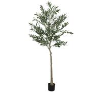 HOMCOM Olivier artificiel 180 cm plante artificielle intérieur, décoration pour maison, bureau, salon, chambre