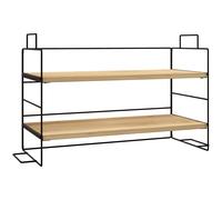 HOMCOM Organisateur de bureau, étagère de rangement à 2 niveaux, 42l x 16,5P x 24,5H cm, étagère en bois structure métal noir