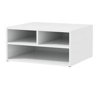 HOMCOM Organiseur bureau aspect blanc avec 3 compartiments fournitures support d'imprimante 47 x 40 x 22,5 cm