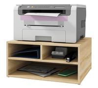 HOMCOM Organiseur bureau aspect bois avec 3 compartiments fournitures support d'imprimante dim. 47L x 40l x 22,5H cm