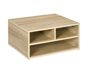 HOMCOM Organiseur bureau aspect bois avec 3 compartiments fournitures support d'imprimante dim. 47L x 40l x 22,5H cm
