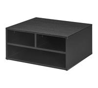 HOMCOM Organiseur bureau aspect noir avec 3 compartiments fournitures support d'imprimante 47 x 40 x 22,5 cm