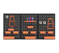 HOMCOM Organiseur d'Outils Mural 33 Pièces 120x60 cm avec Crochets Bacs et Étagères Noir et Orange