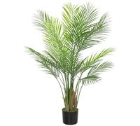 HOMCOM Palmier artificiel 120cm avec 22 frondes en pot | Grand palmier artificiel, réaliste, plante d'intérieur, arbre factice, pour salon, bureau, balcon.