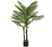 HOMCOM Palmier artificiel 150 cm Palmier artificiel avec 16 palmes Grande plante artificielle en pot pour salon balcon décoration vert