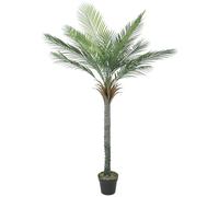 Palmier artificiel - HOMCOM - plante artificielle tropicale en pot - 15 feuilles réalistes - 180 cm - PE et PP - vert