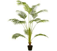 HOMCOM Palmier Artificiel Arbre Artificiel Hauteur 170 cm Plante Artificielle Tropicale avec 11 Grandes Feuilles Grand réalisme en Plastique Pot Inclus Vert