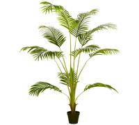 HOMCOM Palmier Artificiel Réaliste 170cm 11 Grandes Feuilles Vert Décoration Maison avec Pot Aosom France