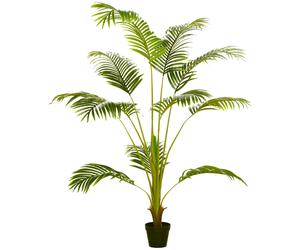HOMCOM Palmier Artificiel Réaliste 170cm 11 Grandes Feuilles Vert Décoration Maison avec Pot Aosom France