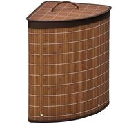 HOMCOM Panier à Linge en Bambou d'Angle 55L 38 x 38 x 57 cm Marron