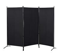 HOMCOM Paravent 3 panneaux dim. 2,53L x 0,5l x 1,82H m Store latéral Brise-Vue paravent sur Pied séparateur métal Polyester