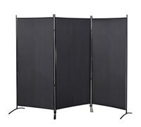 HOMCOM Paravent 3 panneaux dim. 2,53L x 0,5l x 1,82H m Store latéral Brise-Vue paravent sur Pied séparateur métal Polyester