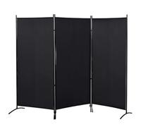 Paravent - store latéral - HOMCOM - 3 panneaux brise-vue sur pied séparateur pièce - métal - 2,53x0,5x1,82m - noir