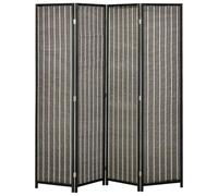 HOMCOM Paravent 4 pièces, 180 x 180 cm, en Bambou, Pliable, Brise-Vue, séparateur de pièce, cloison pour Salon, Marron