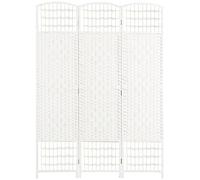 HOMCOM Paravent en Bois 120 x 170 cm Pliable 3 Panneaux Intérieur Blanc