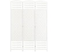 HOMCOM Paravent en Bois 120 x 170 cm Pliable 3 Panneaux Intérieur Blanc | Séparateur de Pièce, Cloison de Séparation, Chambre à Coucher, Maison