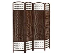 HOMCOM Paravent en Bois 160 x 170 cm Pliable 4 Panneaux Intérieur Marron