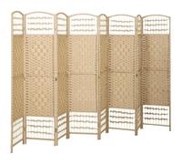 HOMCOM Paravent en Bois 320 x 170 cm Pliable 8 Panneaux Intérieur Naturel | Séparateur de Pièce, Cloison de Séparation, Chambre à Coucher, Maison