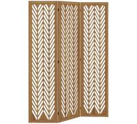 Paravent en bois - HOMCOM - ajouré séparateur de pièce cloison pliable 3 panneaux - bois - 120x170cm - naturel