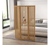 HOMCOM Paravent en bois ajouré séparateur de pièce closion intérieur pliable 3 panneaux en bois 120 x 170 cm naturel Description:Succombez au charme de cette superbe cloison de séparation intérieure à