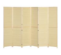 HOMCOM Paravent en bois de bambou 6 panneaux 270 x 180 cm séparateur de pièce cloison de séparation pliable - naturel