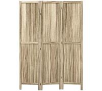 HOMCOM Paravent en Bois de Paulownia 3 Panneaux 120 x 170 cm séparateur de pièce cloison de séparation Pliable - Naturel