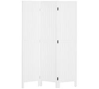 HOMCOM Paravent en Bois Pliable Intérieur 3 Panneaux 120 x 170 cm Blanc | Séparateur de Pièce, Closion Intérieur