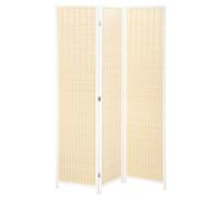 HOMCOM Paravent en bois séparateur de pièce closion de séparation pliable 3 panneaux 135 x 180 cm blanc