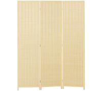 HOMCOM Paravent en bois séparateur de pièce closion de séparation pliable 3 panneaux 135 x 180 cm bois naturel