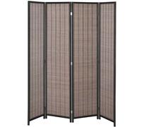 HOMCOM Paravent en bois séparateur de pièce closion de séparation pliable 4 panneaux 180 x 180 cm marron