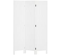 HOMCOM Paravent en Bois séparateur de pièce closion intérieur Pliable 3 Panneaux 120 x 170 cm Blanc