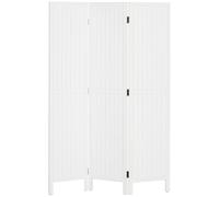 HOMCOM Paravent en bois séparateur de pièce closion intérieur pliable 3 panneaux en bois 120 x 170 cm blanc