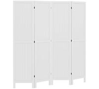 HOMCOM Paravent en Bois séparateur de pièce closion intérieur Pliable 4 Panneaux 160 x 170 cm Blanc