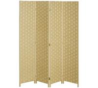 HOMCOM Paravent Intérieur 4 Panneaux 159,5L x 169,5H x 1,6P cm Marron